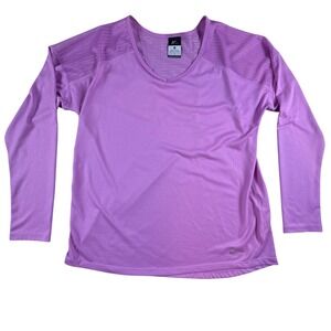 Nike Women's Dri-Fit Long Sleeve Athletic Shirt‎ Purple V Neck Size Medium